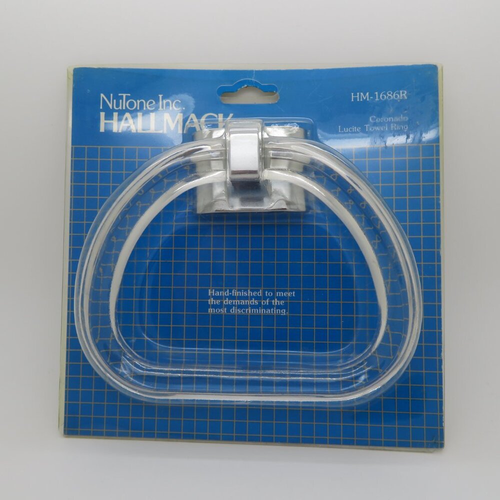 Mid Century Vintage NuTone Hallmack Coronado Lucite Towel Ring HM-1686R Chrome